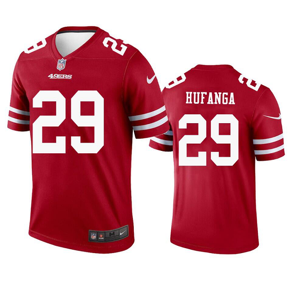 Men's San Francisco 49ers #29 Talanoa Hufanga Scarlet Legend NFL Jersey