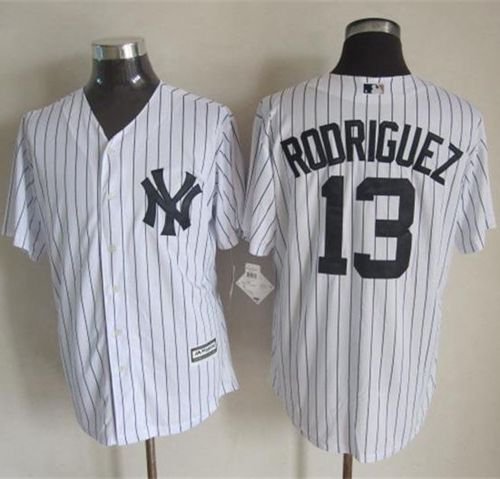 New York Yankees #13 Alex Rodriguez White Strip New Cool Base Stitched MLB Jersey