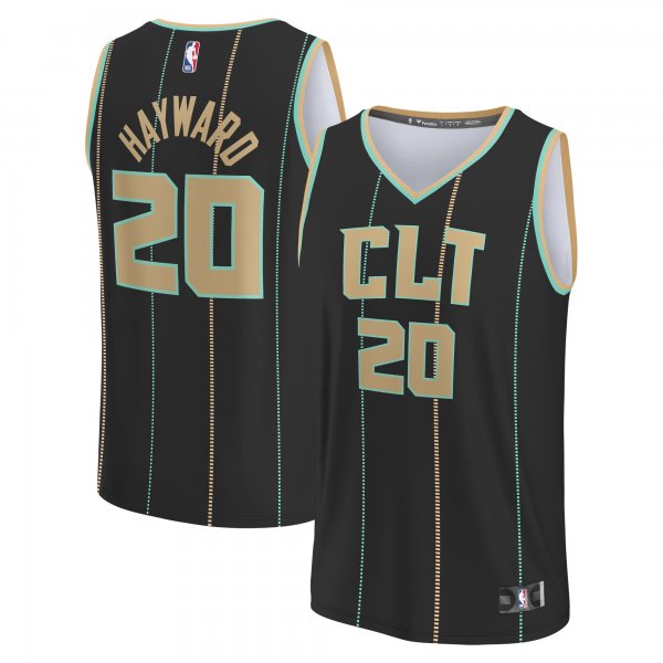 Men's Charlotte Hornets Gordon Hayward Fanatics Black Fastbreak Jersey - City Edition