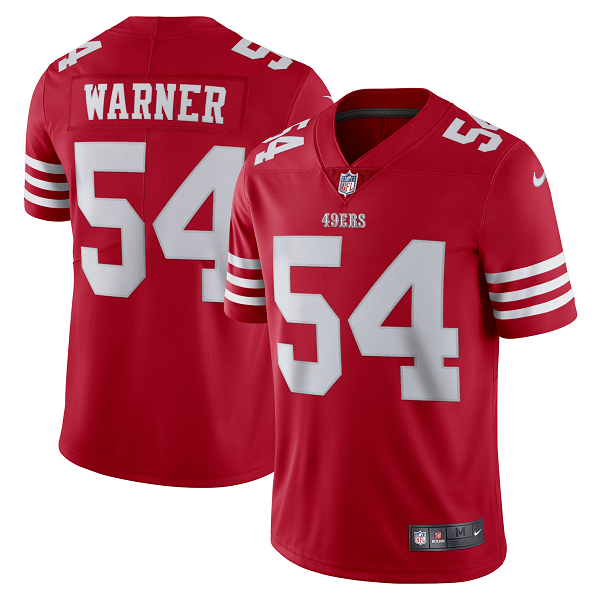 Men's San Francisco 49ers Fred Warner Nike Scarlet Vapor Limited Jersey-(2022 New Style)