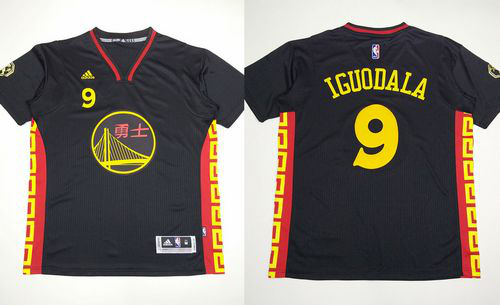 Men's Golden State Warriors #9 Andre Iguodala Black Slate Chinese New Year Stitched NBA Jersey