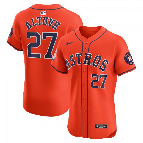 Men's Houston Astros Jose Altuve Nike Orange Alternate Elite Player Jersey