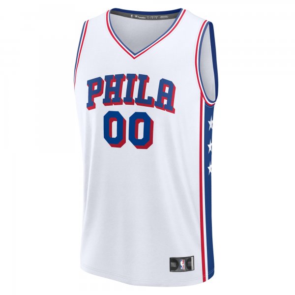 Youth Philadelphia 76ers  Fanatics White Custom Fast Break Jersey - Association Edition