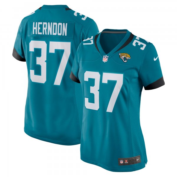 Women's Jacksonville Jaguars Tre Herndon Nike Teal Nike Game Jersey