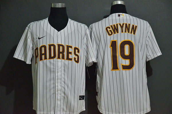 Men's San Diego Padres #19 Tony Gwynn White Stitched MLB Cool Base Nike Jersey