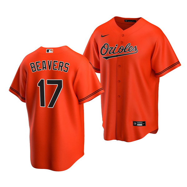 Men's Baltimore Orioles #17 Dylan Beavers 2022 MLB Draft Jersey Orange Alternate