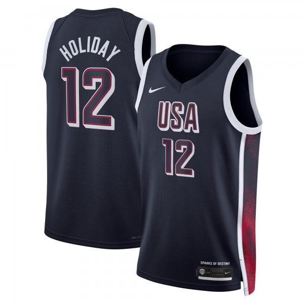 Unisex Men's USA Basketball #12 Jrue Holiday Nike Navy 2024 Swingman Player Jersey