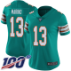 Women's Miami Dolphins #13 Dan Marino Aqua Green AlternateStitched NFL 100th Season Vapor Limited Jersey