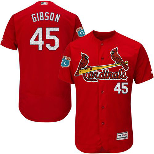 St. Louis Cardinals #45 Bob Gibson Red Flexbase Collection Stitched MLB Jersey