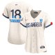 Women's Los Angeles Dodgers #18 Yoshinobu Yamamoto Nike Cream 2024 City Connect Cool Base Jersey