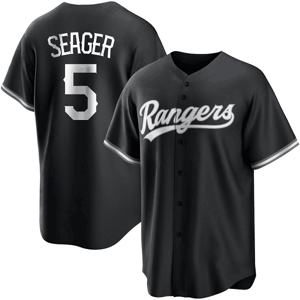 Youth Texas Rangers #5 Corey Seager Black/White Jersey