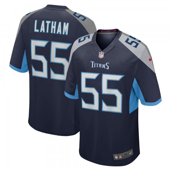 Men's Tennessee Titans JC Latham Nike Navy 2024 NFL Draft First Round Pick Player Game Jersey