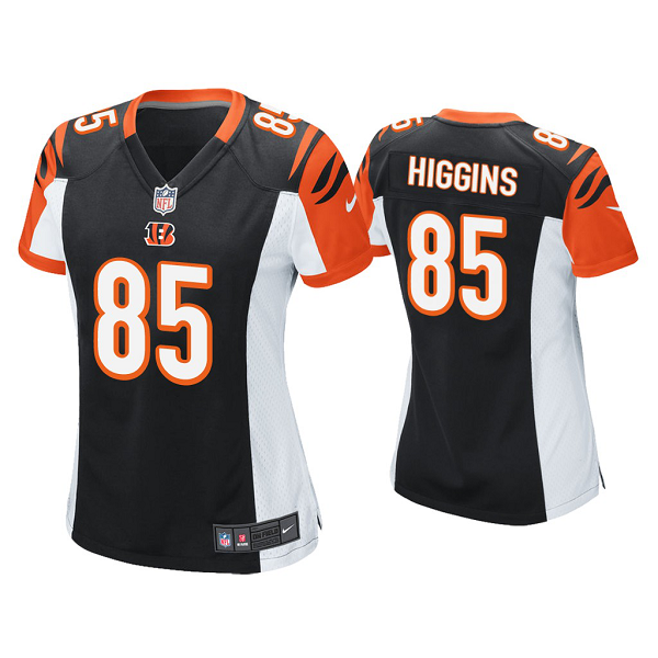 Women's #85 Tee Higgins Cincinnati Bengals Black 2020 NFL Draft Game Jersey