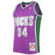 Men's Milwaukee Bucks Ray Allen Mitchell & Ness Purple 2001/02 Hardwood Classics Swingman Jersey