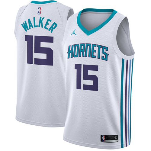 Men's Jordan Brand Charlotte Hornets #15 Kemba Walker White Swingman Association Edition NBA Jersey