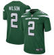 Men's Nike New York Jets #2 Zach Wilson Gotham Green 2021 NFL Draft First Round Pick Game Jersey