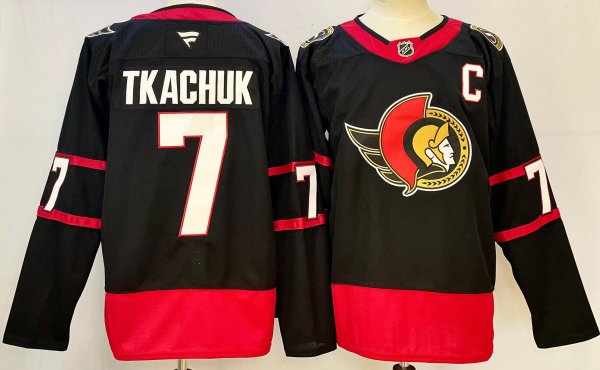 Men's #7 Matthew Tkachuk Ottawa Senators Black City Edition Jersey