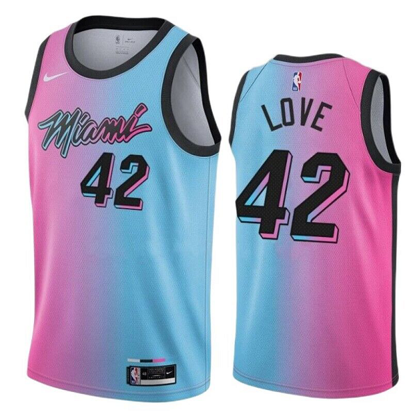 Youth #42 Kevin Love Miami Heat City Edition Pink Jersey