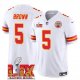 Youth Kansas City Chiefs #5 Hollywood Brown White Super Bowl LIX F.U.S.E. Vapor Limited Stitched Jersey