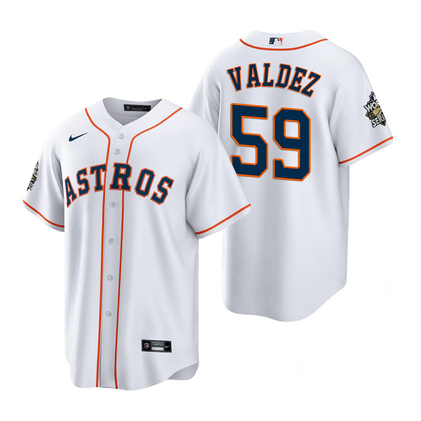 Houston Astros Framber Valdez White 2022 World Series Cool Base Jersey