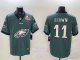 Men's Philadelphia Eagles #11 A. J. Brown Green Super Bowl LIX Team Big Logo Vapor Untouchable Limited Stitched Jersey