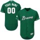 Atlanta Braves Green Celtic Men's Customized Flex Base MLB Jersey