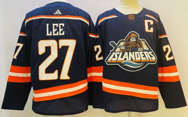 Men's New York Islanders #27 Anders Lee 22/23 Reverse Retro Navy Jersey