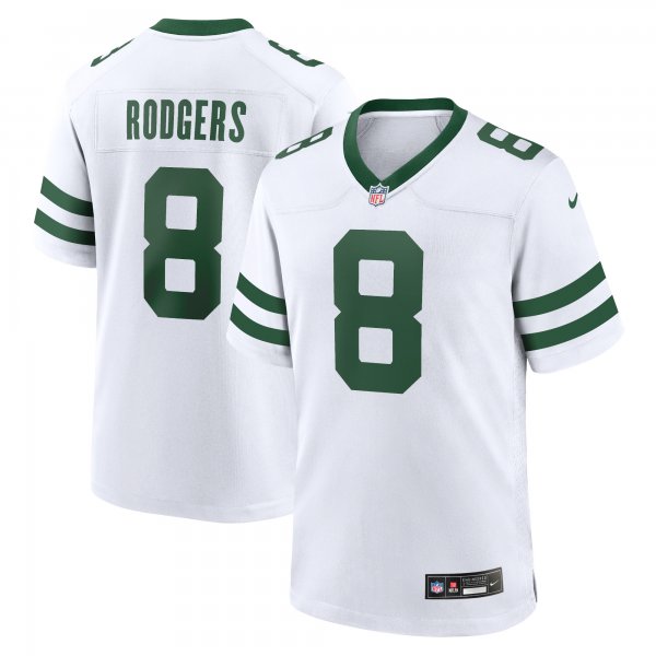 Men's New York Jets Aaron Rodgers Nike Legacy White Game Jersey