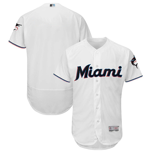 Miami Marlins Blank White Flexbase Collection Stitched MLB Jersey