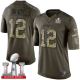 Nike New England Patriots #12 Tom Brady Green Super Bowl LI 51 Men's Stitched NFL Limited Salute to Service Jersey