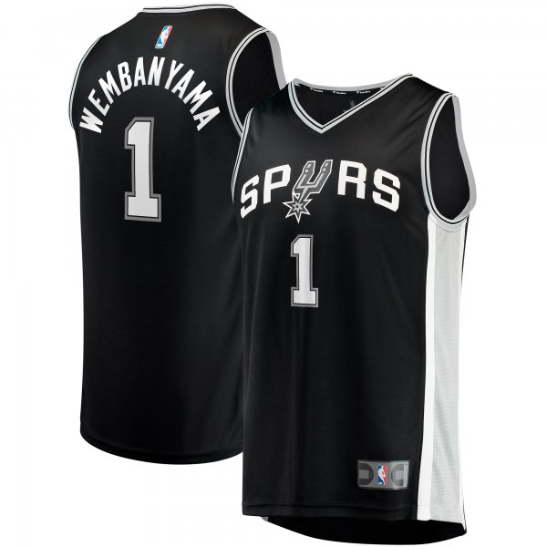 Men's San Antonio Spurs Victor Wembanyama Fanatics Black  Fast Break Replica Jersey - Icon Edition