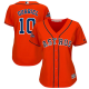 Houston Astros #10 Yuli Gurriel Orange Alternate 2017 World Series Champions Women's Stitched MLB Jersey