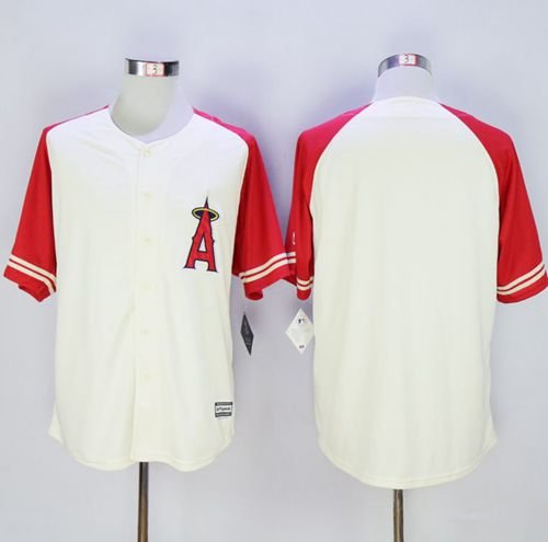 Los Angeles Angels of Anaheim Blank Cream/Red Exclusive New Cool Base Stitched MLB Jersey