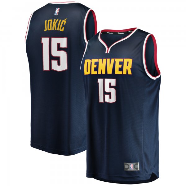 Youth Denver Nuggets Nikola Jokic Fanatics Blue Fast Break Replica Jersey - Icon Edition