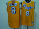 Mitchell and Ness Men's Los Angeles Lakers #8 Kobe Bryant Yellow Crabbed Letter Stitched Throwback NBA Jersey