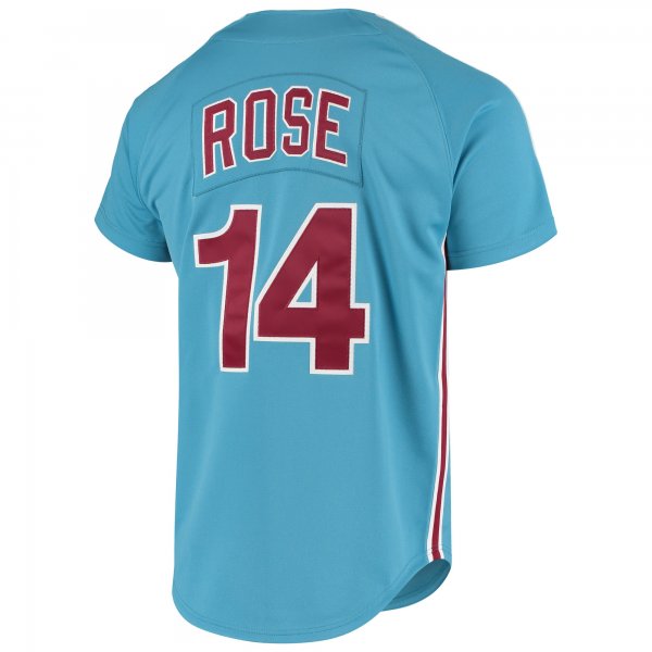 Men's Philadelphia Phillies Pete Rose Mitchell & Ness Light Blue Cooperstown Collection Jersey