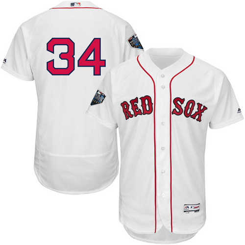 Boston Red Sox #34 David Ortiz White Flexbase Collection 2018 World Series Stitched MLB Jersey