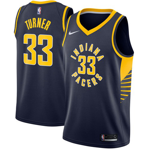 Men's Nike Indiana Pacers #33 Myles Turner Navy Blue Swingman Icon Edition NBA Jersey