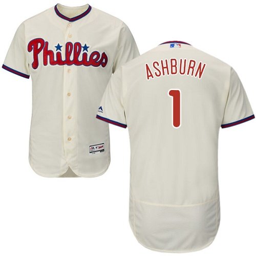 Philadelphia Phillies #1 Richie Ashburn Cream Flexbase Collection Stitched MLB Jersey