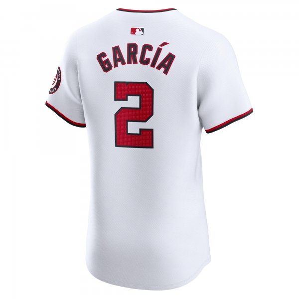 Men's Washington Nationals Luis Garcia Nike White Home Elite Player Jersey