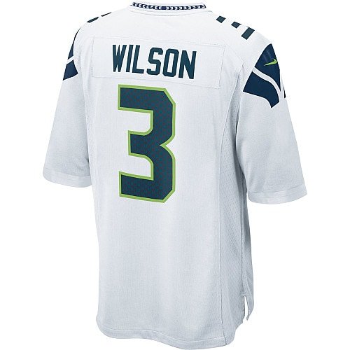 Youth Seattle Seahawks Russell Wilson Nike White Game Jersey