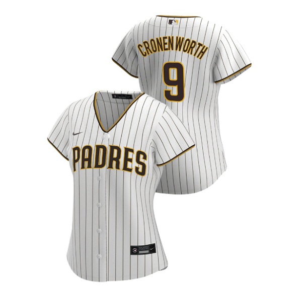 Women's San Diego Padres #9 Jake Cronenworth White Brown Home Nike MLB Jersey