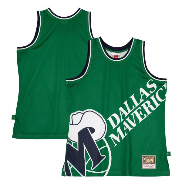 Men's Dallas Mavericks  Mitchell & Ness Green Hardwood Classics Blown Out Fashion Jersey