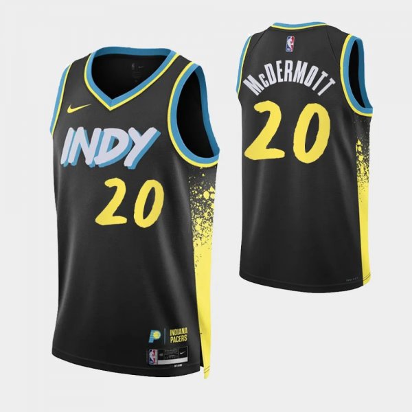 Unisex Indiana Pacers #20 Doug McDermott Black 2023-24 City Edition Jersey