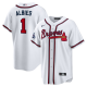 Atlanta Braves #1 Ozzie Albies Nike 2021 World Series Champions Patch Replica Player White Jersey