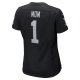 Women's Las Vegas Raiders Number 1 Mom Nike Black Game Jersey