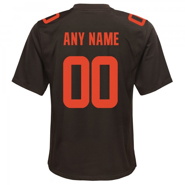 Youth Cleveland Browns Nike Brown Alternate Custom Game Jersey