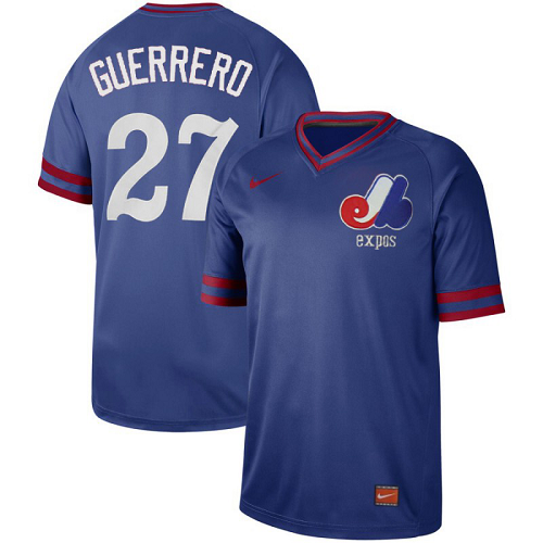 Men's Nike Montreal Expos #27 Vladimir Guerrero Cooperstown Collection Legend V-Neck Jersey