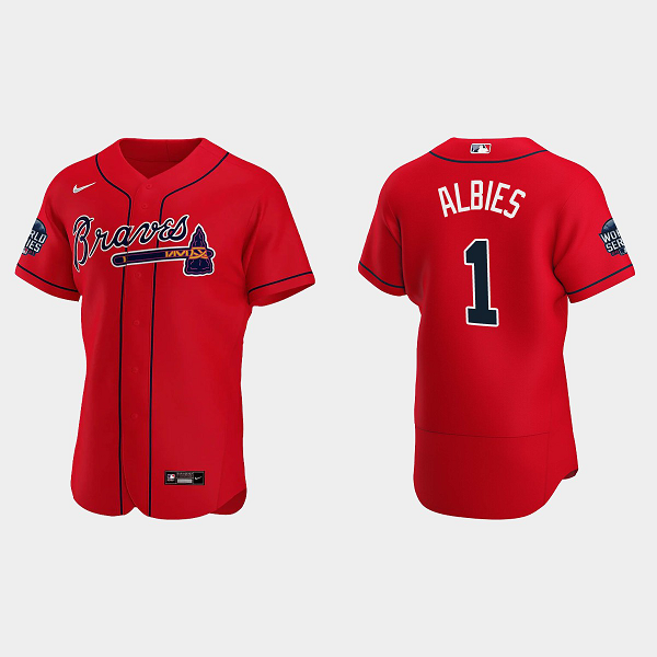 Ozzie Albies Atlanta Braves 2021 World Series MLB Flexbase Jersey - Red