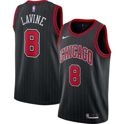 Men's Nike Chicago Bulls #8 Zach LaVine Black 2019-20 Statement Edition Jersey